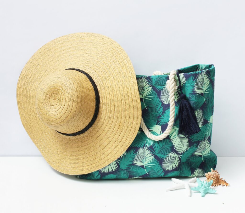 Underwater Collectibles Along With Beach Bag And Hat